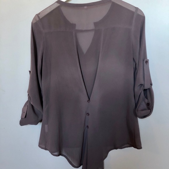 Shein Taupe Button-up Dress Shirt (EUC - Size M) - Picture 2 of 4